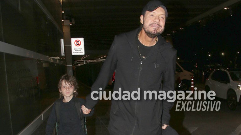 Mundial Qatar 2022: Marcelo Tinelli junto a Lolo en Aeroparque (Fotos: Movilpress)