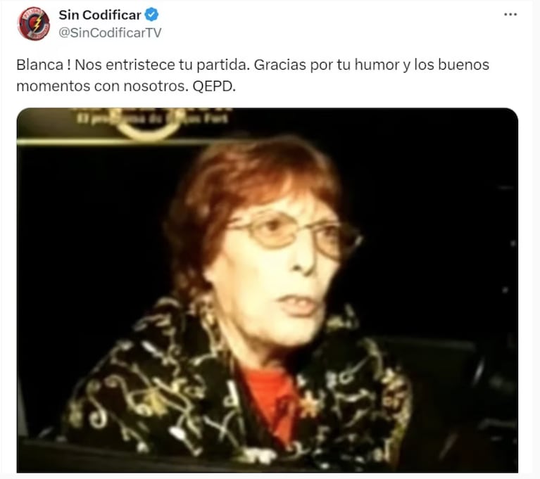Murió Blanca Menéndez, integrante de Sin Codificar: “Nos estristece”