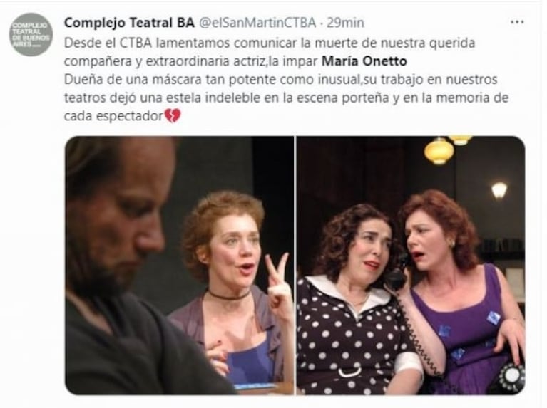 Murió la reconocida actriz María Onetto a los 56 años