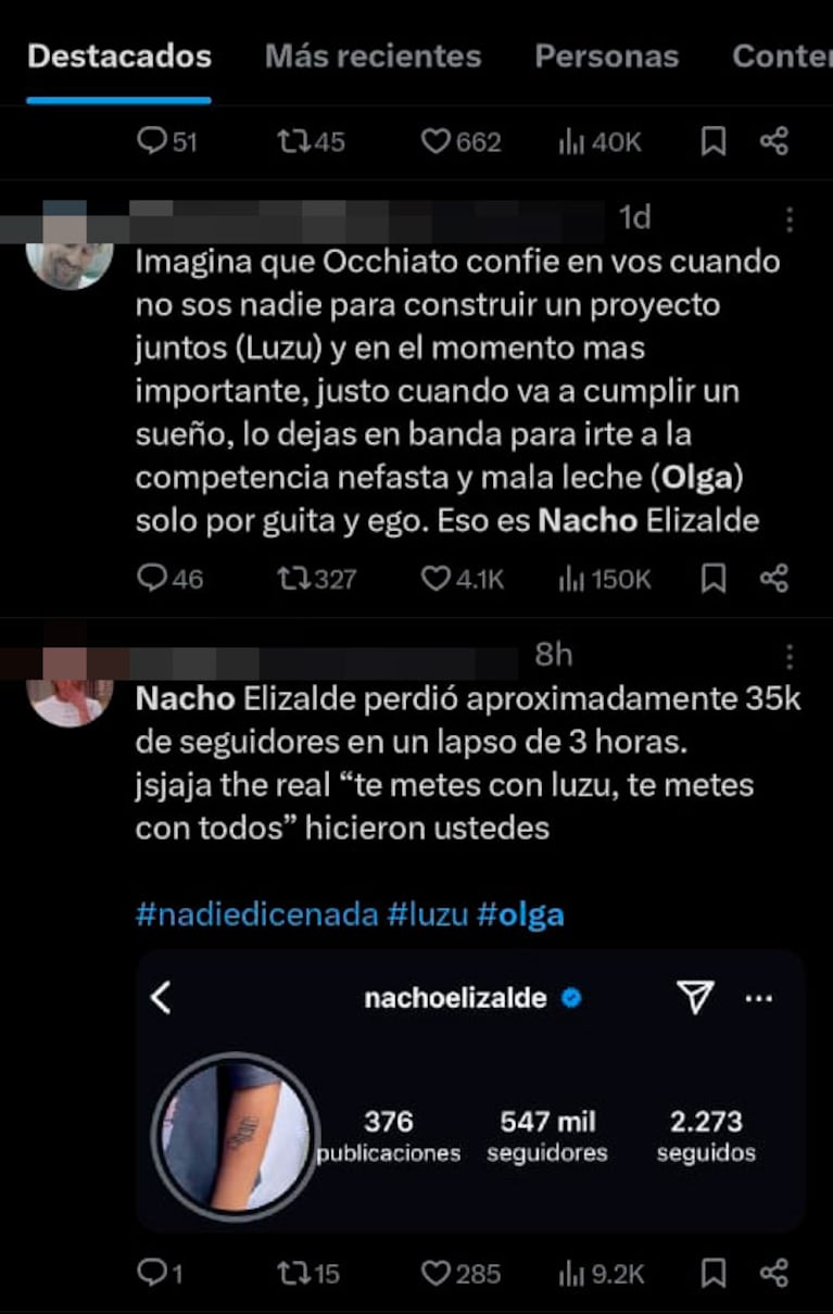 Nacho Elizalde confirmó que dejó Luzu TV por Olga y lo cancelaron en las redes: cuántos seguidores perdió