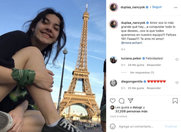 Nancy Dupláa le dedicó un saludo súper tierno a su hija Morena por sus 18 años: "Sos lo más grande que hay"