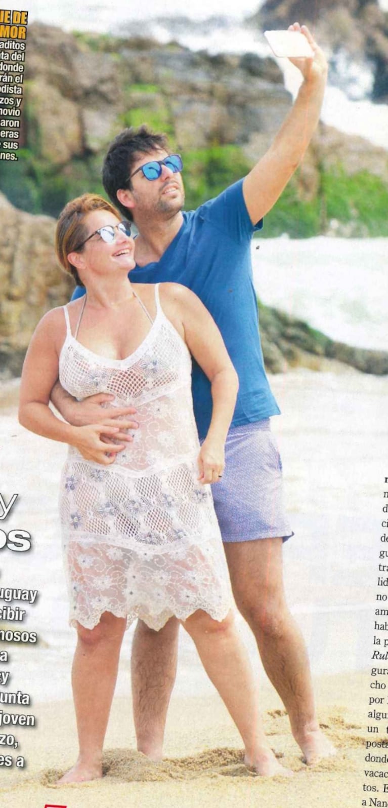 Nancy Pazos, mimosa con su novio en las playas de Punta: look con transparencias y caminata al atardecer