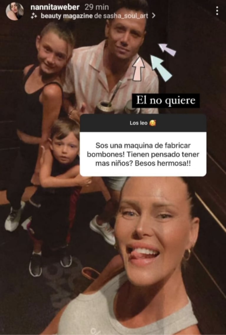 Natalie Weber contó por qué no agrandará su familia con Mauro Zárate: "Él no quiere"