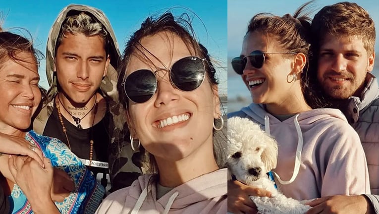 Nazarena Vélez compartió las fotos más lindas con su novio y sus hijos en Las Grutas.