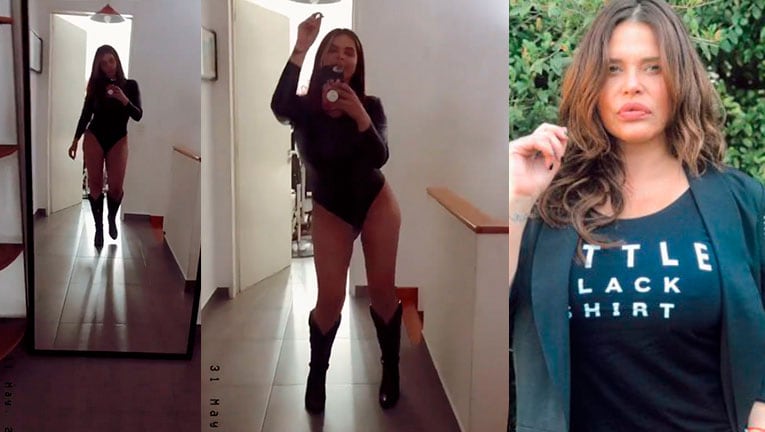 Nazarena Vélez sorprendió con un sensual look de body simil cuero y botas de caña alta: Mi cuerpo no quiere tu opinión