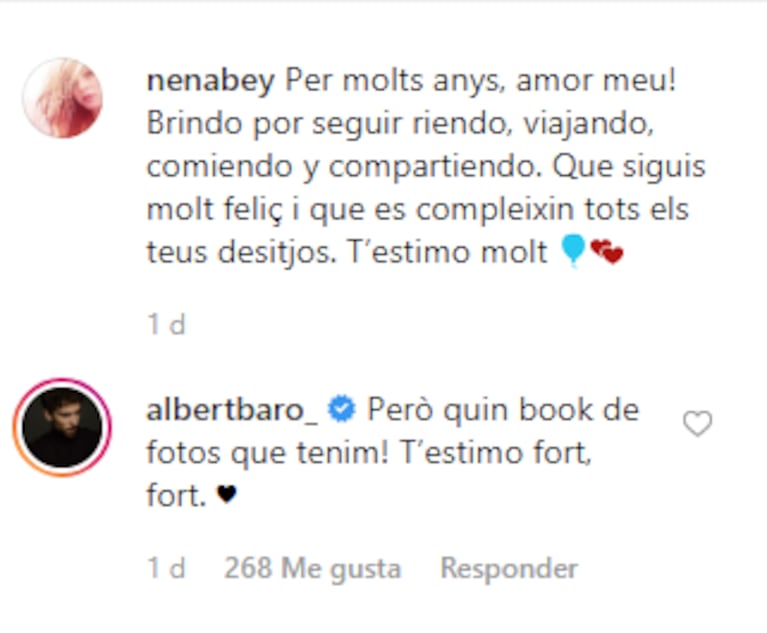 Nerina Uturbey, la novia de Albert Baró, y su mensaje por el cumpleaños del actor: "Por muchos años, amor mío"