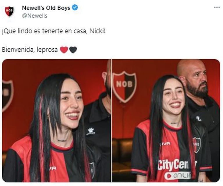 Nicki Nicole fue con Peso Pluma a alentar a Newell’s y los hinchas enloquecieron: las mejores fotos