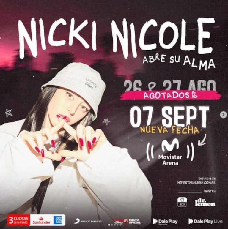 Nicki Nicole sorprendió a sus fans con el anuncio de un tercer Movistar Arena: cuándo será el show