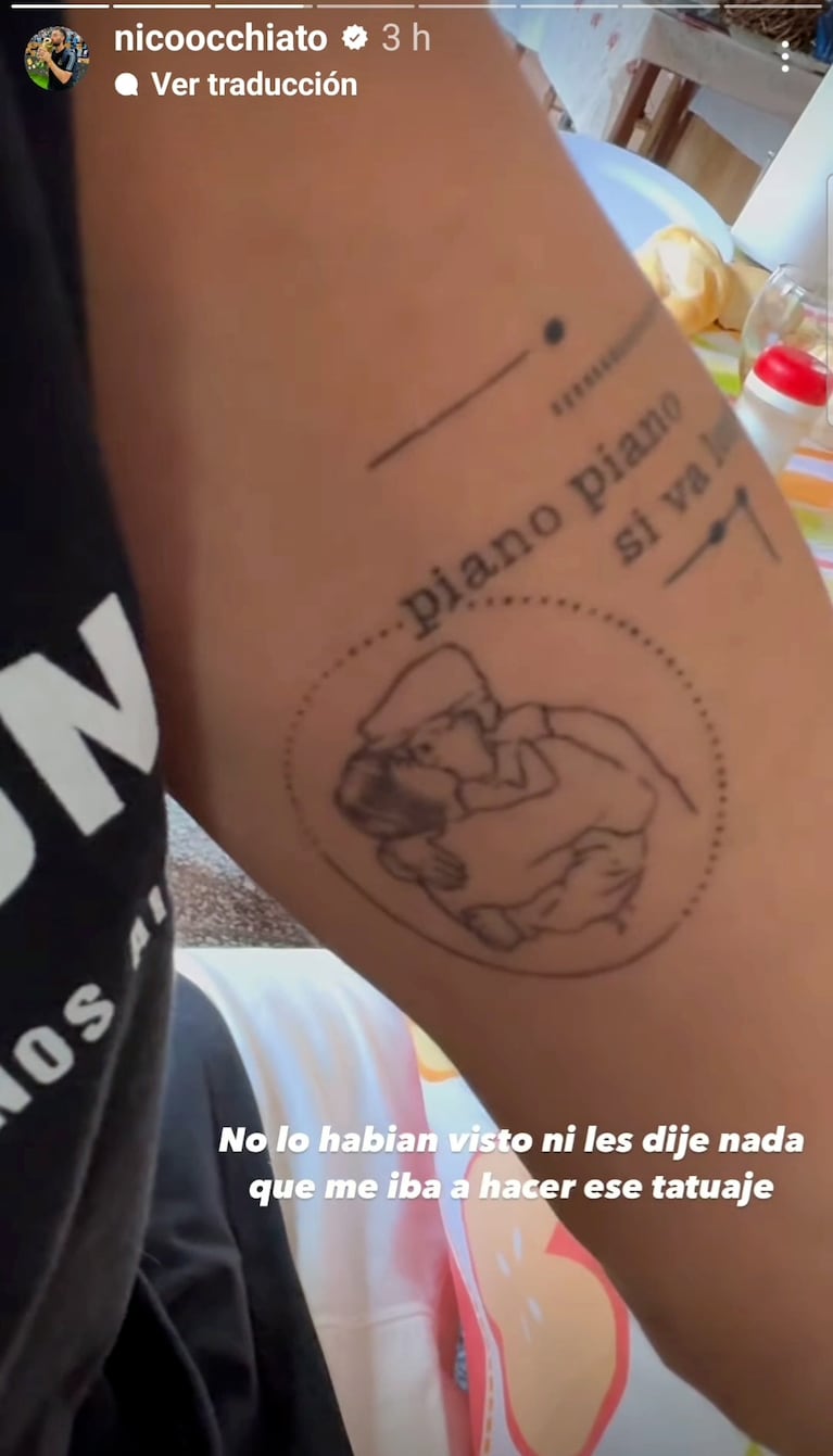 Nico Occhiato se tatuó a sus abuelos en el brazo: la imperdible reacción de Conce y Victorio al ver el tattoo