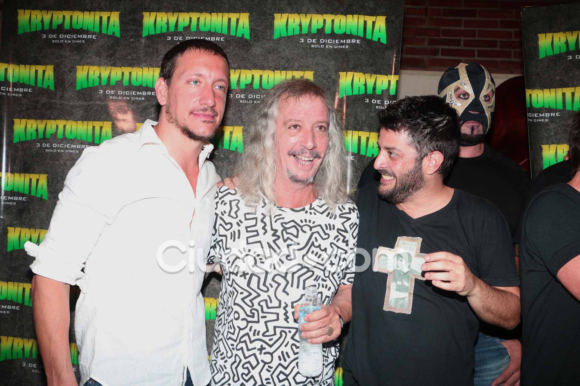 Nico Vázquez, Diego Capusotto y Pablo Rago, protagonistas de Kryptonita. Foto: Movilpress-Ciudad.com.