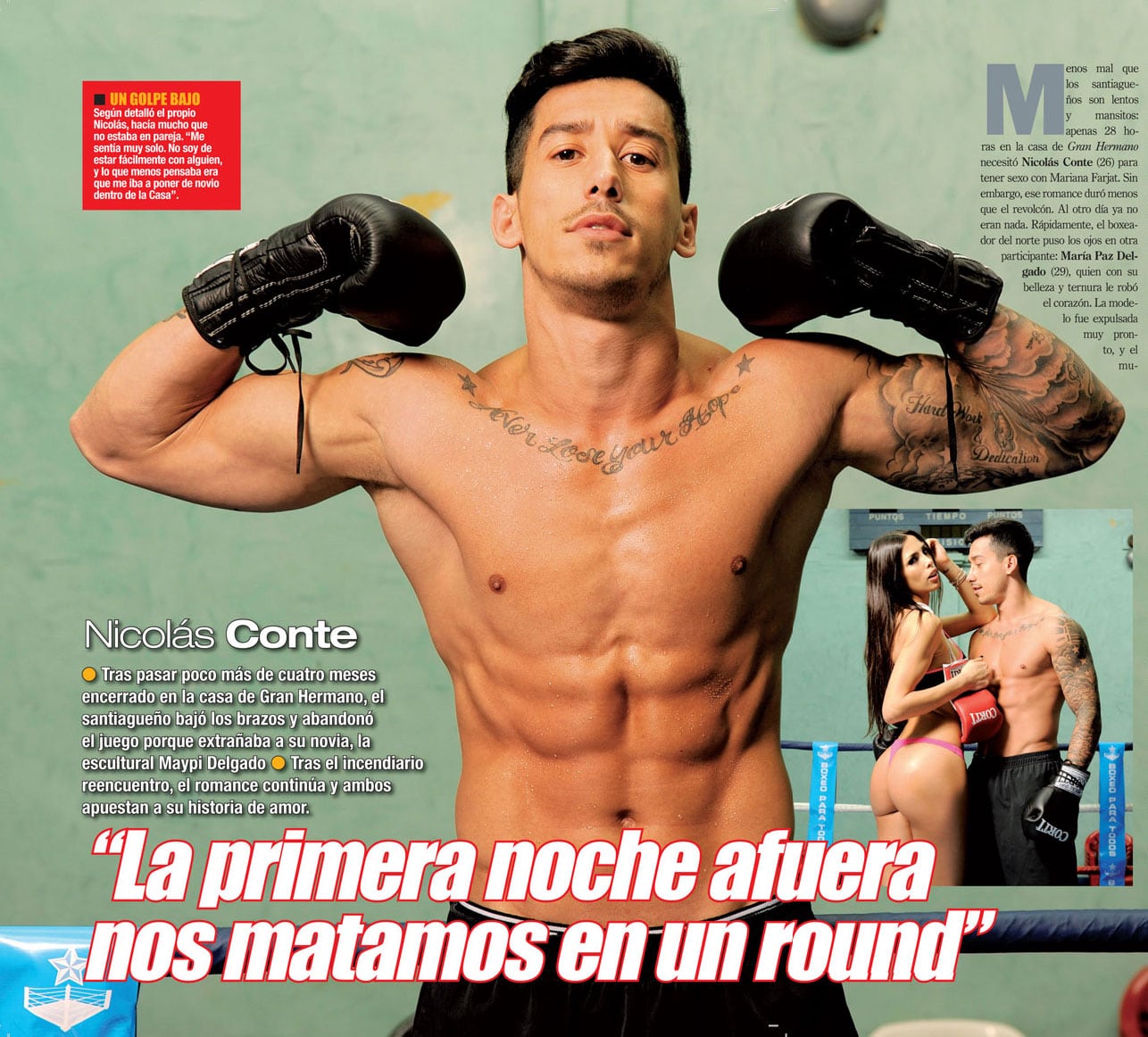 Nicolás Conte, sexy en el ring. (Foto: revista Paparazzi)