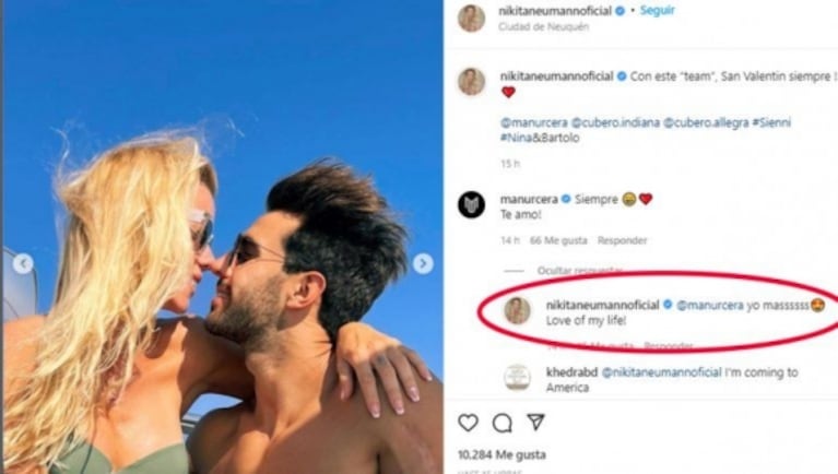 Nicole Neumann aprovechó San Valentín para decirle a Manu Urcera que es el amor de su vida