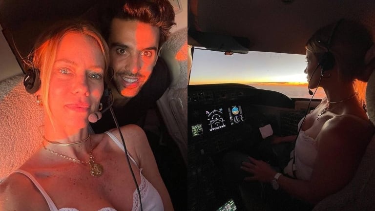 Nicole Neumann enfrentó su fobia a volar acompañada por su novio: En las nubes; la felicidad está al otro lado de tus miedos