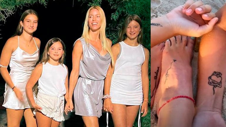 Nicole Neumann mostró con ternura su tatuaje de henna con sus hijas.