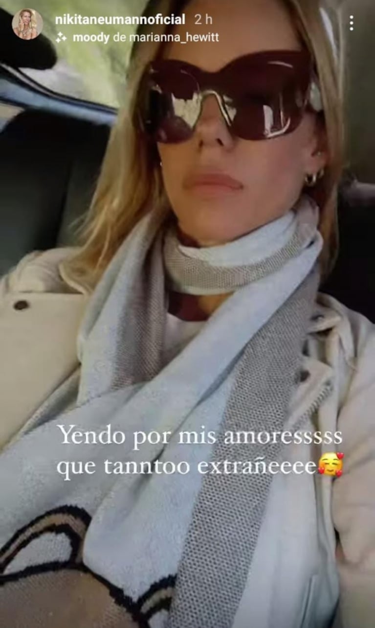 Nicole Neumann se reencontró con sus hijas tras su viaje y lanzó un suspicaz mensaje: "Si no fuera por el cole y otras cosillas, las llevaría siempre conmigo"