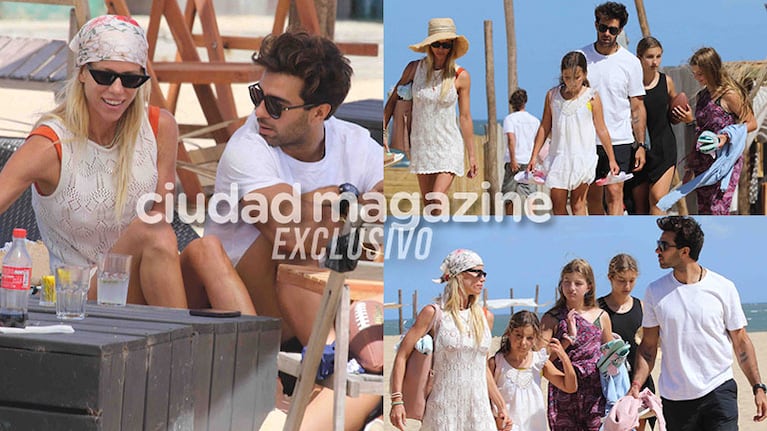 Nicole Neumann y José Manuel Urcera con Indiana, Sienna y Allegra Cubero en Punta del Este (Fotos: GM Press).