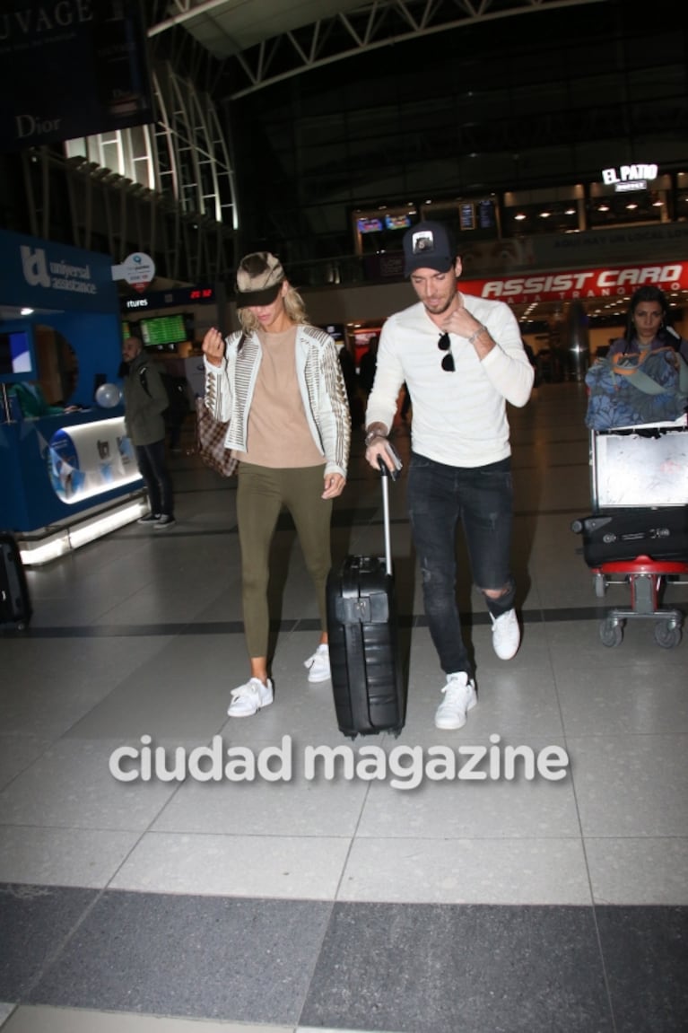 Nicole Neumann y su primer viaje con Matías Tasín, su nuevo novio, a Miami: las fotos de la pareja en Ezeiza