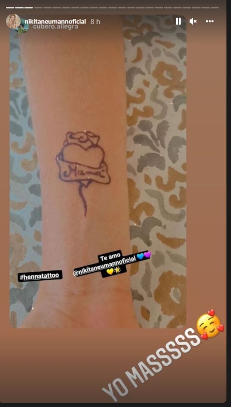 Nicole Neumann y sus hijas se hicieron tatuajes de henna muy especiales 