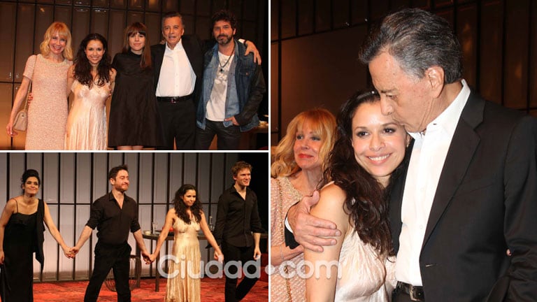 ¡Noche de estreno! Julieta Ortega debutó en teatro acompañada por Iván Noble y su familia. (Foto: Movilpress)