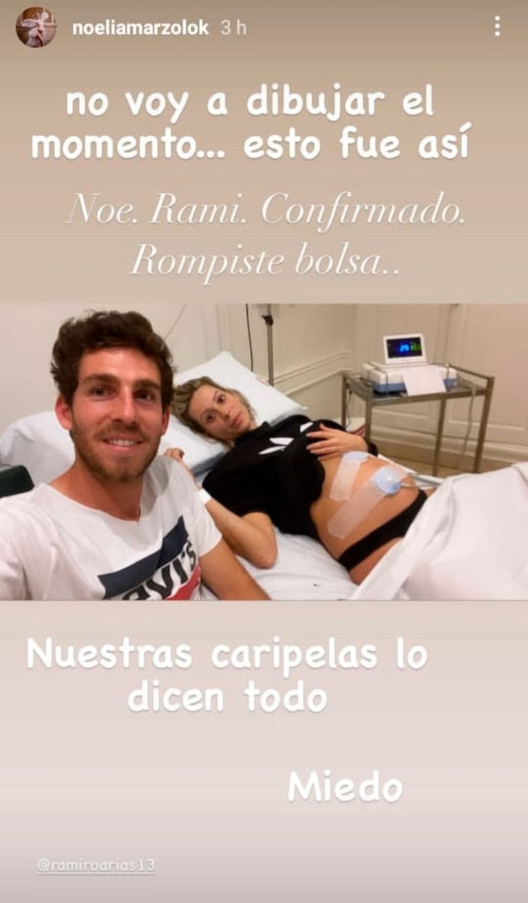 Noelia Marzol relató su parto con una emotiva secuencia fotográfica: "De repente te encontrás a los dos amores de tu vida"