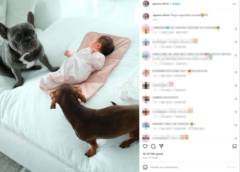 Olivia, la hija recién nacida de Kun Agüero y Sofía Calzetti ya tiene Instagram: a qué tres personas sigue