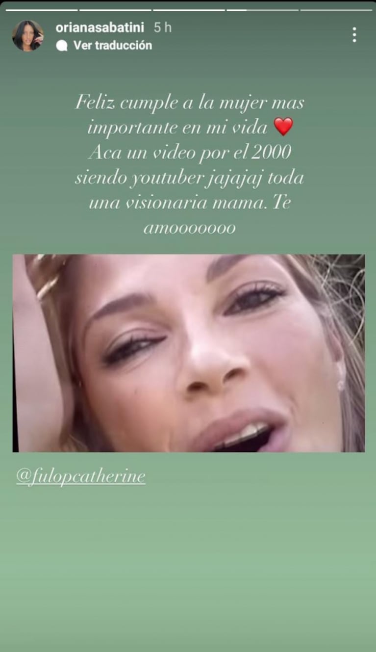 Oriana Sabatini le dedicó a Catherine Fulop un tierno posteo por su cumple: "La mujer más importante de mi vida"