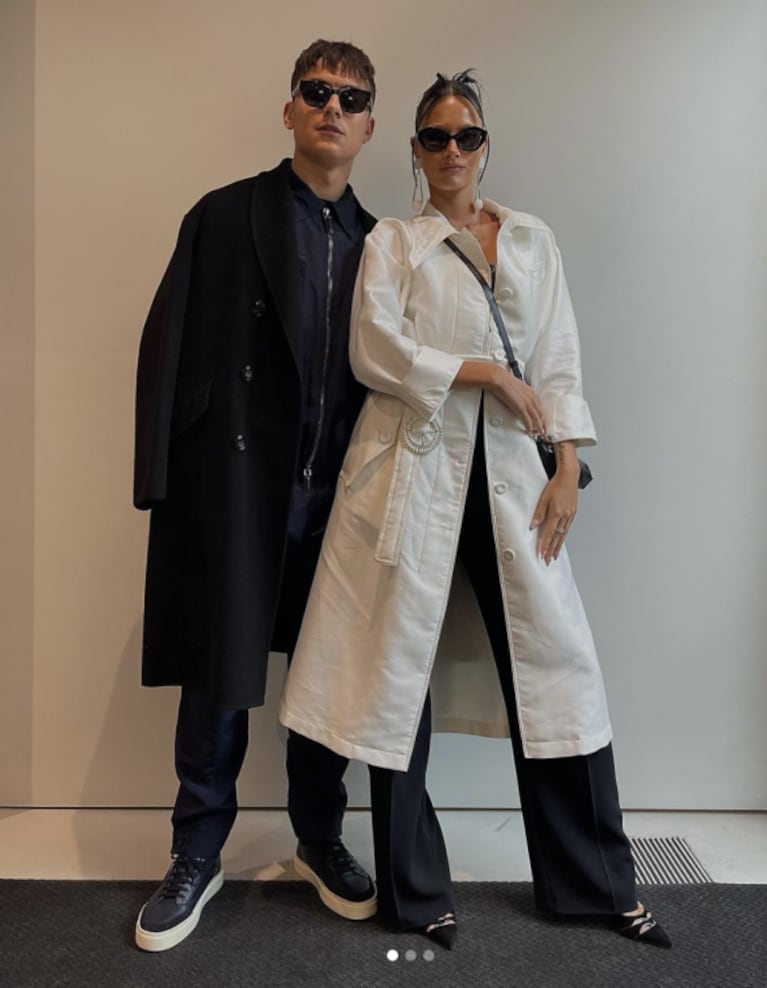 Oriana Sabatini y Paulo Dybala deslumbraron con su look en el desfile de Armani en Milán