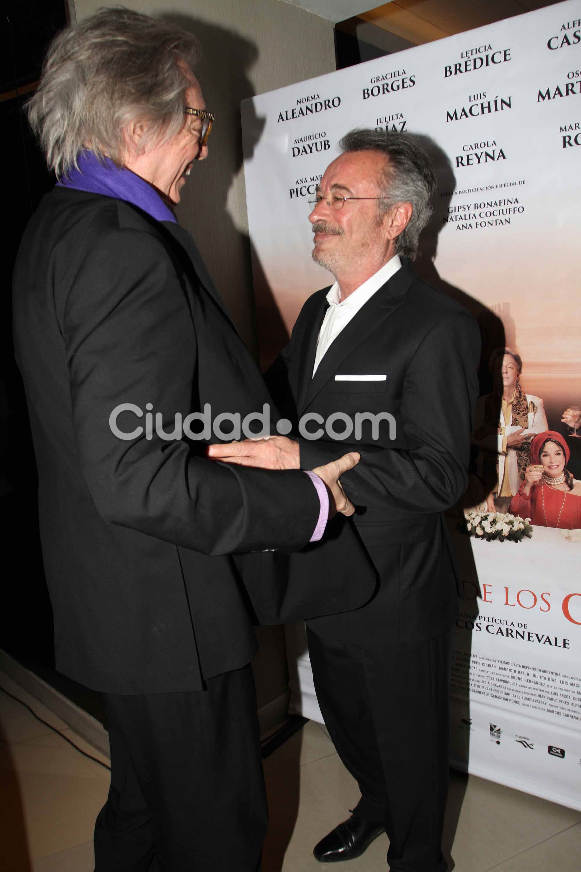 Oscar Martínez y Pepe Cibrian, en el estreno de El espejo de los otros (Foto: Movilpress)