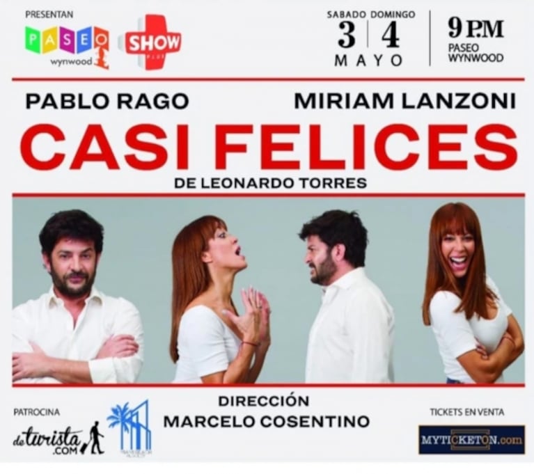 Pablo Rago regresa al teatro con Casi Felices, tras ser absuelto en la denuncia por violación en su contra