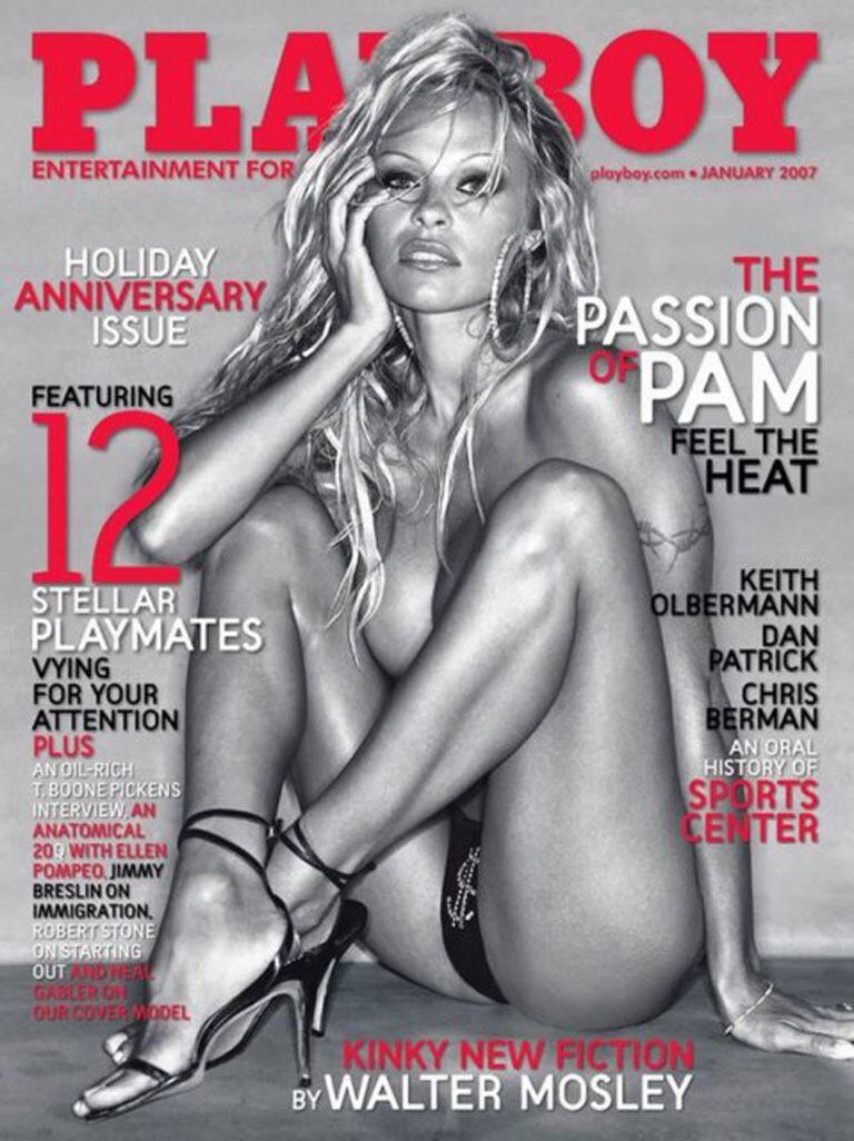 Pamela Anderson en la portada de la revista Playboy de  enero de 2007. (Foto: Web)