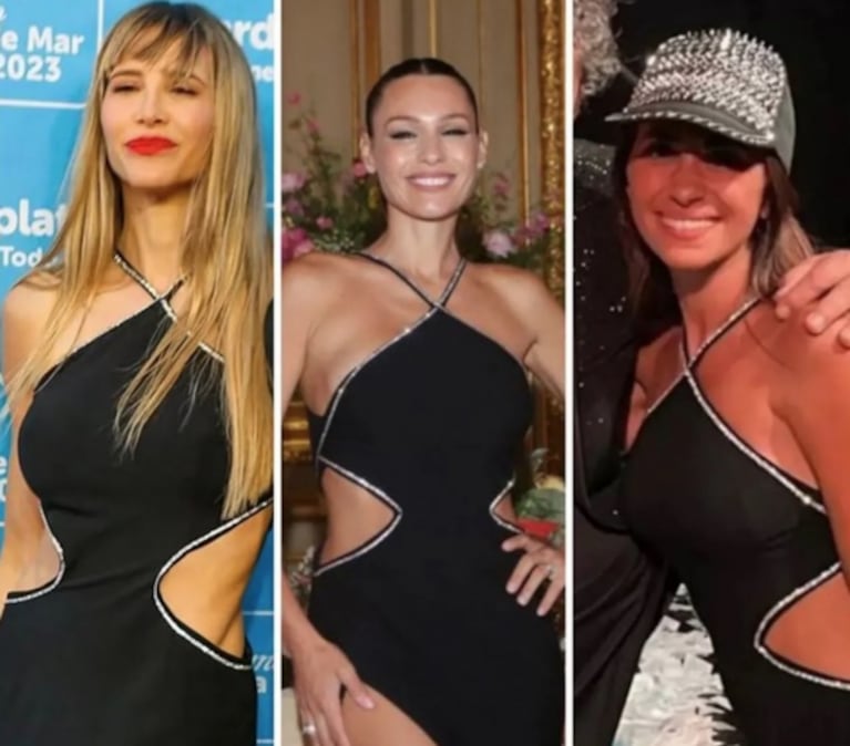 Pampita, Antonela Roccuzzo y Guillermina Valdés lucieron el mismo vestido negro: las fotos