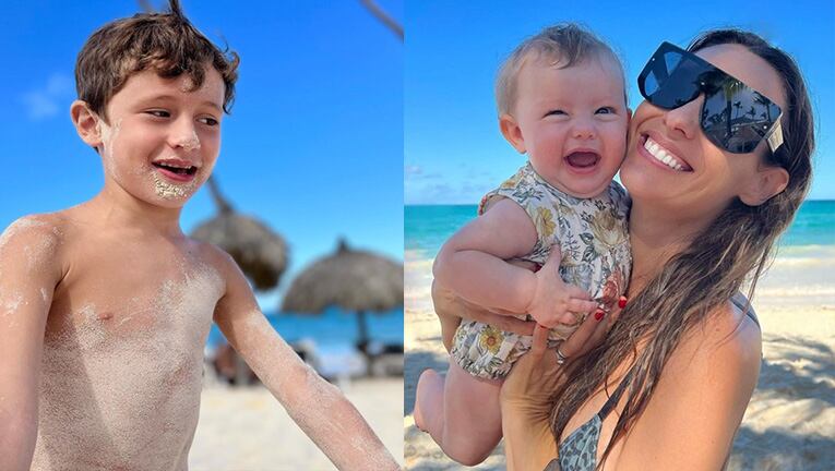 Pampita compartió fotos de sus vacaciones familiares en Punta Cana con Roberto García Moritán y sus hijos.