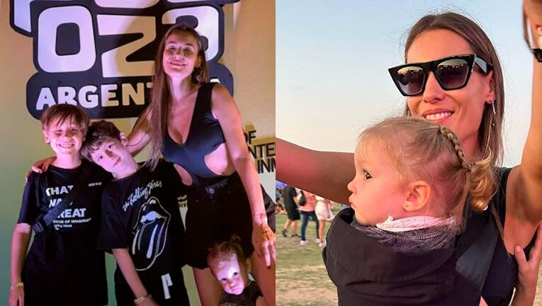 Pampita compartió las fotos más divertidas de sus hijos Bautista, Benicio, Beltrán y Ana en el Lollapalooza.