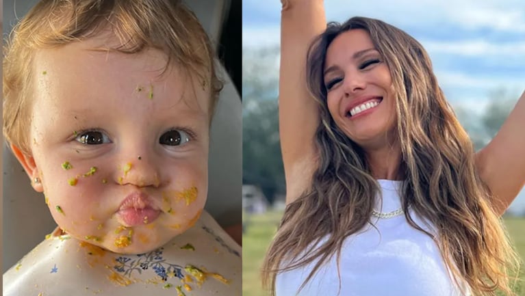 Pampita compartió las fotos más tiernas de Ana García Moritán manchada de pies a cabeza con puré de zapallo.