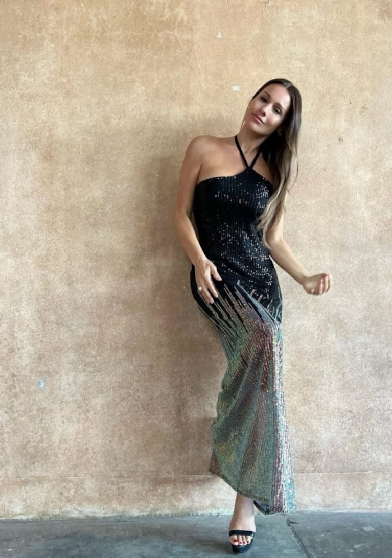 Pampita deslumbró con un original vestido: largo, ceñido al cuerpo y bordado con lentejuelas