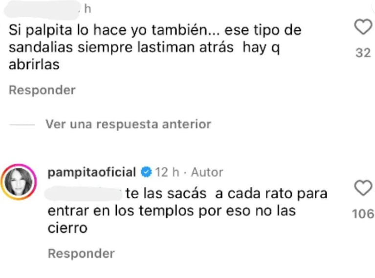 Pampita explicó por qué dejó sueltas atrás sus sandalias.