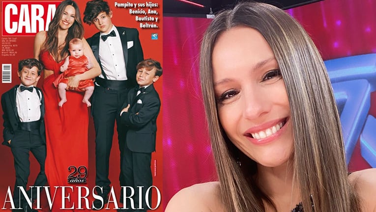 Pampita posó por primera vez junto a todos sus hijos para la tapa de una revista.