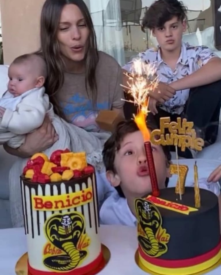 Pampita y Benjamín Vicuña, juntos en el cumpleaños de su hijo Benicio: "Te amo con mi alma, cachorro"