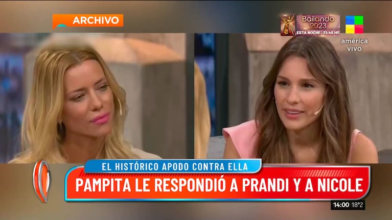 Pampita y Nicole Neumann, cara a cara.