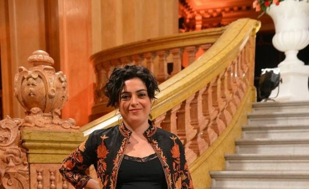 Paola Barrientos, embarazada y ganadora de un Martín Fierro. (Foto: Telefe)