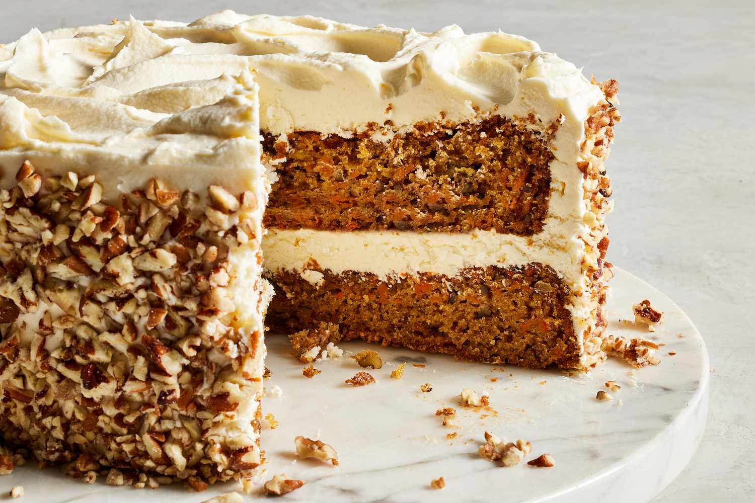 Para merendar: Carrot cake con crema de queso y nueces caramelizadas