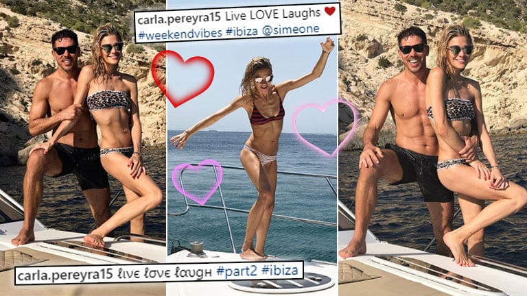 ¡Parejita sexy! Cholo Simeone y Carla Pereyra, lomazos al sol en Ibiza.