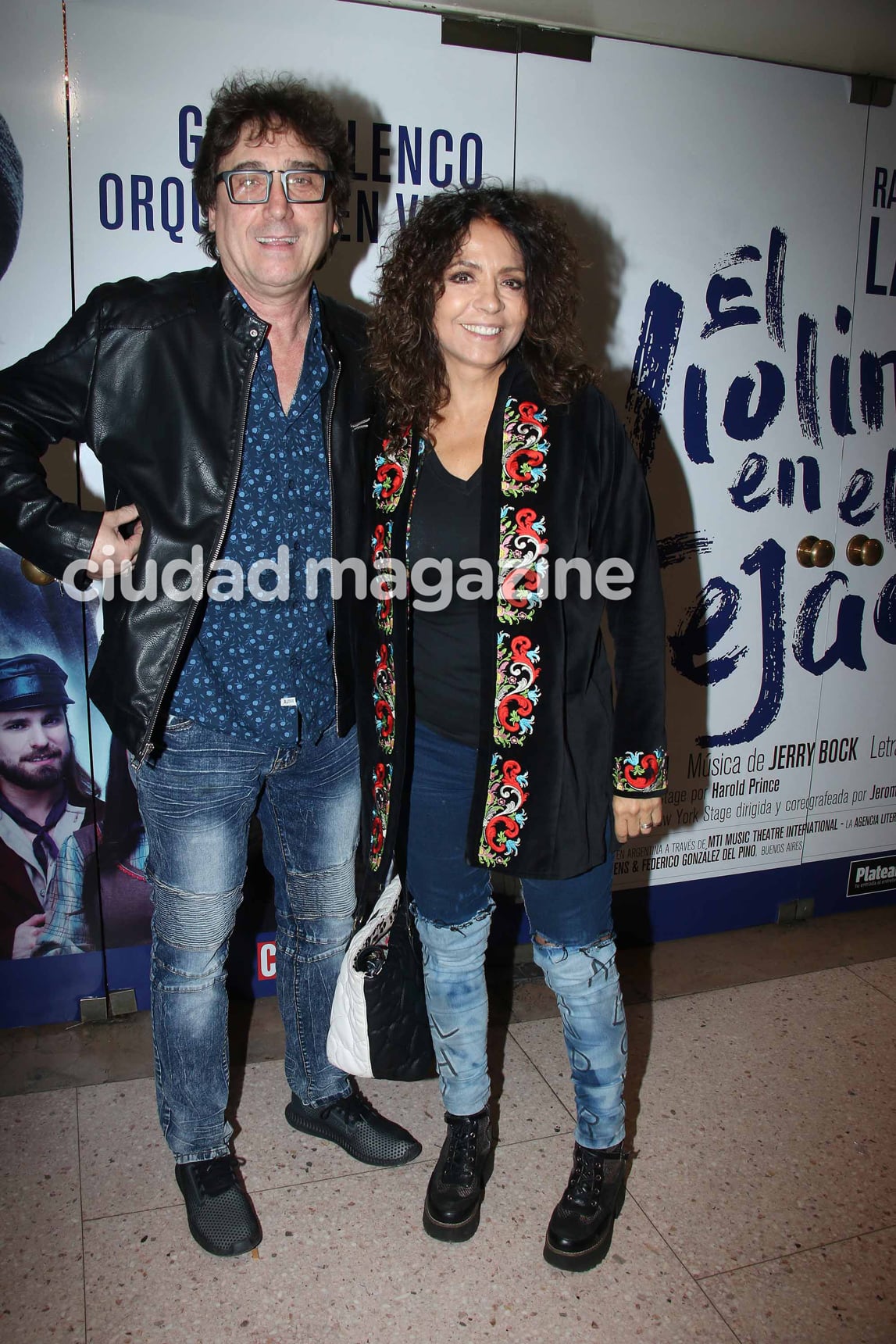 Patricia Sosa y Oscar Mediavilla, en el estreno de El violinista en el tejado. Foto: Movilpress.