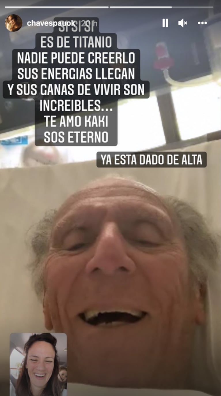 Paula Chaves celebró el alta a su abuelo que había sufrido un ACV: "Sos eterno"