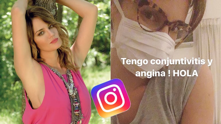 Paula Chaves, con conjuntivitis y angina (Fotos: Instagram).