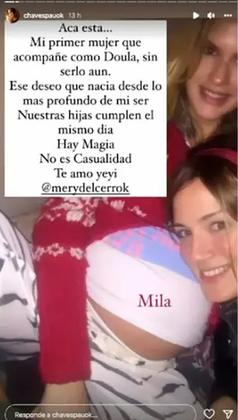 Paula Chaves contó que debutó como doula con una amiga famosa: "La acompañé"