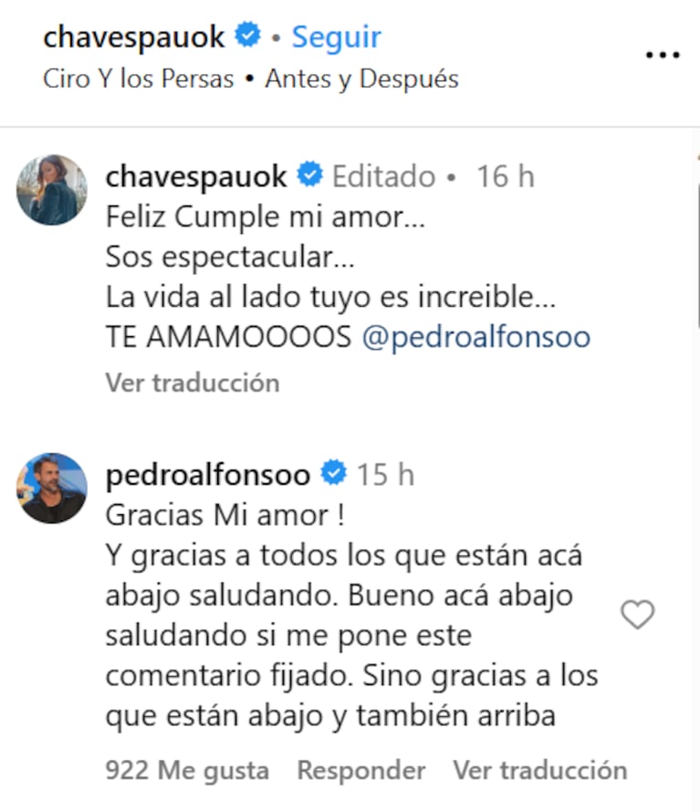 Paula Chaves le dedicó un emotivo video a Pedro Alfonso por su cumpleaños: “Sos espectacular”