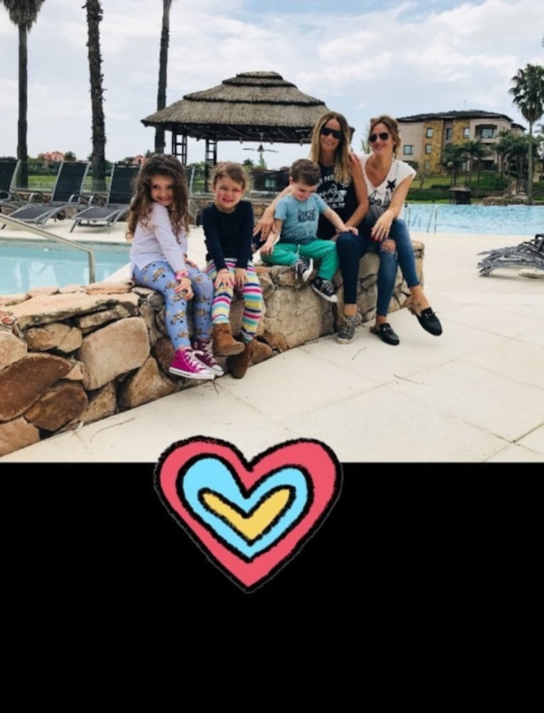 Paula Chaves, Pedro Alfonso, Luciano Castro y Sabrina Rojas con sus hijos: "Fin de semana de amigos, familia y amor"