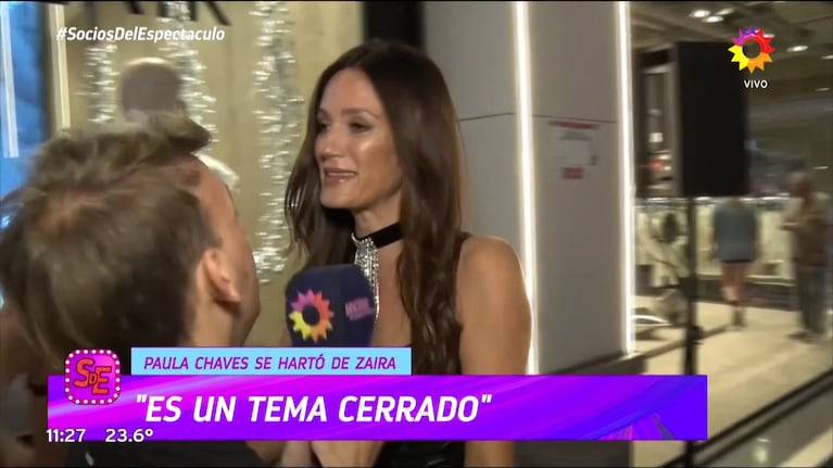 Paula Chaves se hartó de que le pregunten por la pelea con Zaira Nara y se fue de la nota: “Me agota”