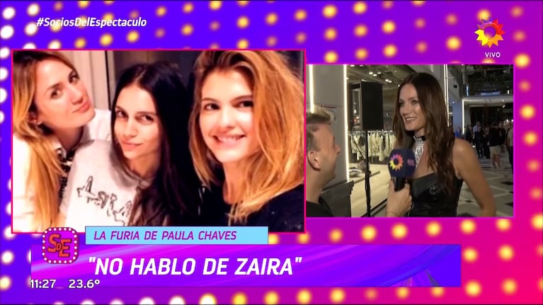 Paula Chaves se hartó de que le pregunten por la pelea con Zaira Nara y se fue de la nota: “Me agota”